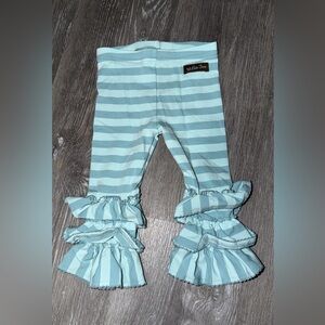 Matilda Jane 12-18M Blue Stripe Ruffle Leggings Toddler Girl